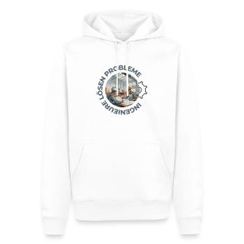 Ingenieure lösen Probleme - Männer Premium Bio Hoodie - Weiß - Vorne - Nico (187cm)