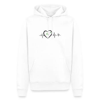battement de cœur boursier - Sweat à capuche Premium bio Homme - blanc - Devant - Nico (187cm)