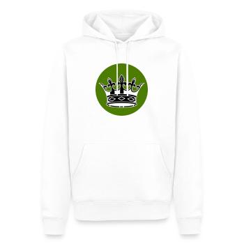 krone 1 - Männer Premium Bio Hoodie - Weiß - Vorne - Nico (187cm)