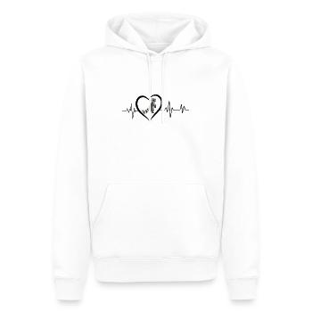 battement de cœur raton laveur - Sweat à capuche Premium bio Homme - blanc - Devant - Nico (187cm)