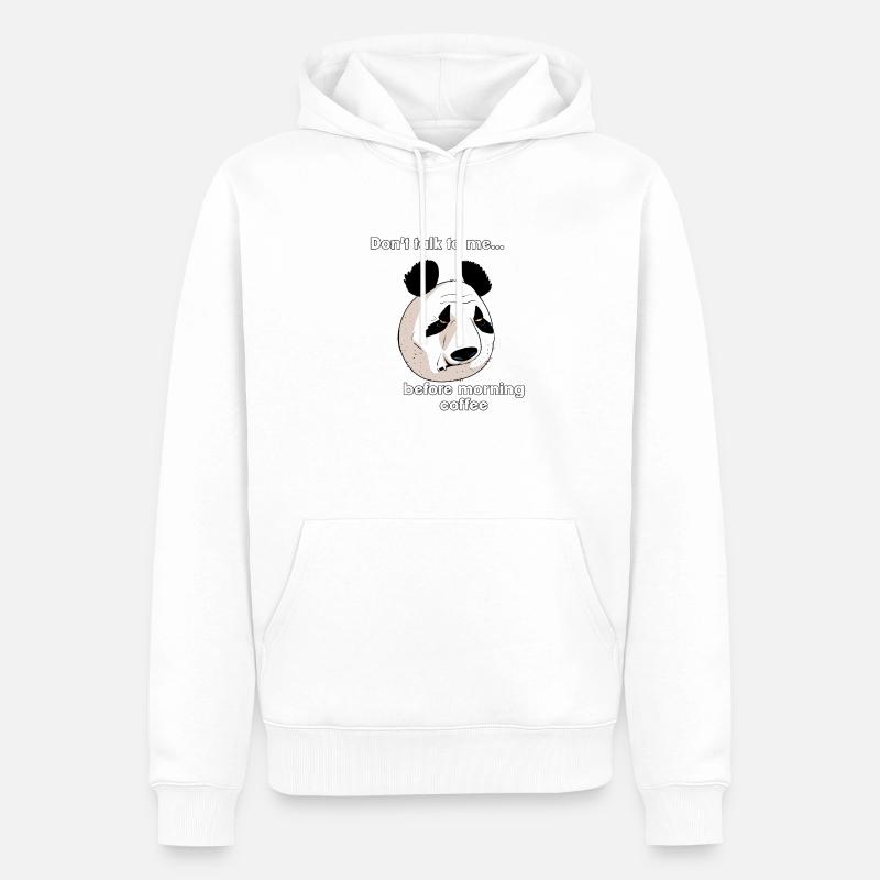 Morgenkaffee (englische Version) - Männer Premium Bio Hoodie - Weiß
