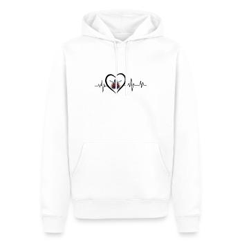 battement de cœur soudeur - Sweat à capuche Premium bio Homme - blanc - Devant - Nico (187cm)