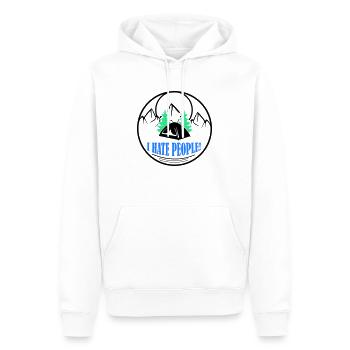 i hate people - Men’s Premium Organic Hoodie - white - Front - Nico (187cm)