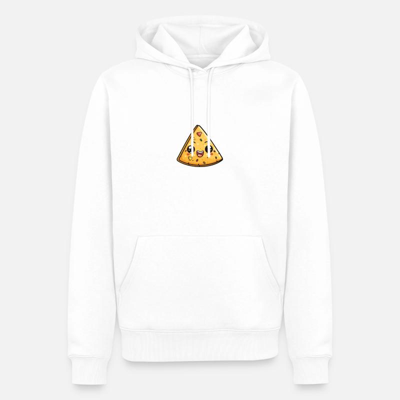 Lächelnder Nacho Chip - Männer Premium Bio Hoodie - Weiß