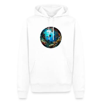 Tauchen als Tor zum Meer - Männer Premium Bio Hoodie - Weiß - Vorne - Nico (187cm)
