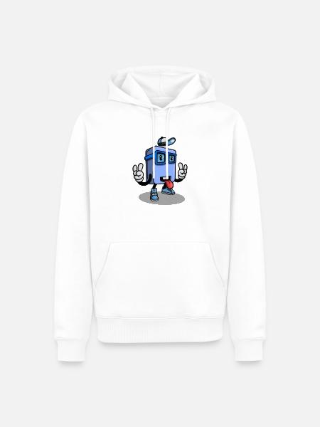 Lustiger Charakter - Männer Premium Bio Hoodie - Weiß