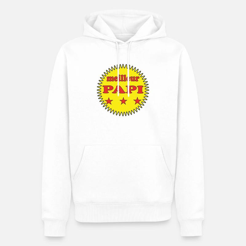 Meilleur papi - Sweat à capuche Premium bio Homme - blanc