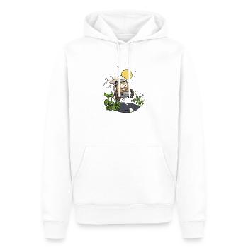 Bière joyeuse - Sweat à capuche Premium bio Homme - blanc - Devant - Nico (187cm)