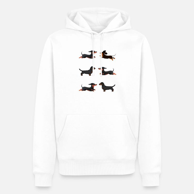 Teckels Teckels - Sweat à capuche Premium bio Homme - blanc