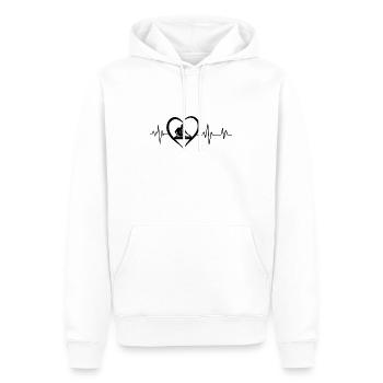 DJ-Herzschlag - Männer Premium Bio Hoodie - Weiß - Vorne - Nico (187cm)
