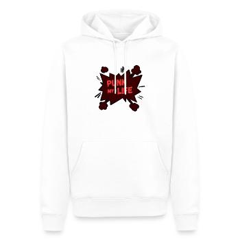 punk my life - Sweat à capuche Premium bio Homme - blanc - Devant - Nico (187cm)