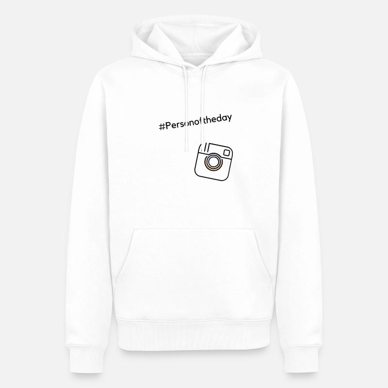 #Personoftheday - Sweat à capuche Premium bio Homme - blanc