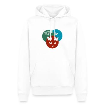 Oh ja, Schmetterling - Männer Premium Bio Hoodie - Weiß - Vorne - Nico (187cm)