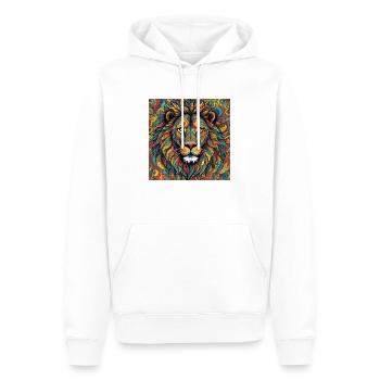 Löwe farbig - Männer Premium Bio Hoodie - Weiß - Vorne - Nico (187cm)