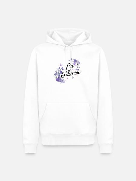 Die lila Blumenbraut - Männer Premium Bio Hoodie - Weiß