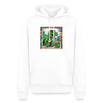 Dino Dschungel - Männer Premium Bio Hoodie - Weiß - Vorne - Nico (187cm)