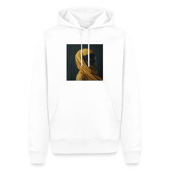 AP Portrait surréaliste 2 août 2024 - Sweat à capuche Premium bio Homme - blanc - Devant - Nico (187cm)