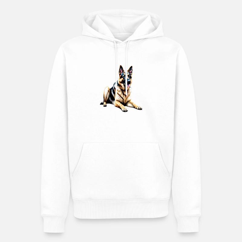Deutscher Schäferhund - Männer Premium Bio Hoodie - Weiß