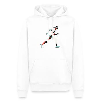 Läuferin Laufsport Laufschuhe - Männer Premium Bio Hoodie - Weiß - Vorne - Nico (187cm)