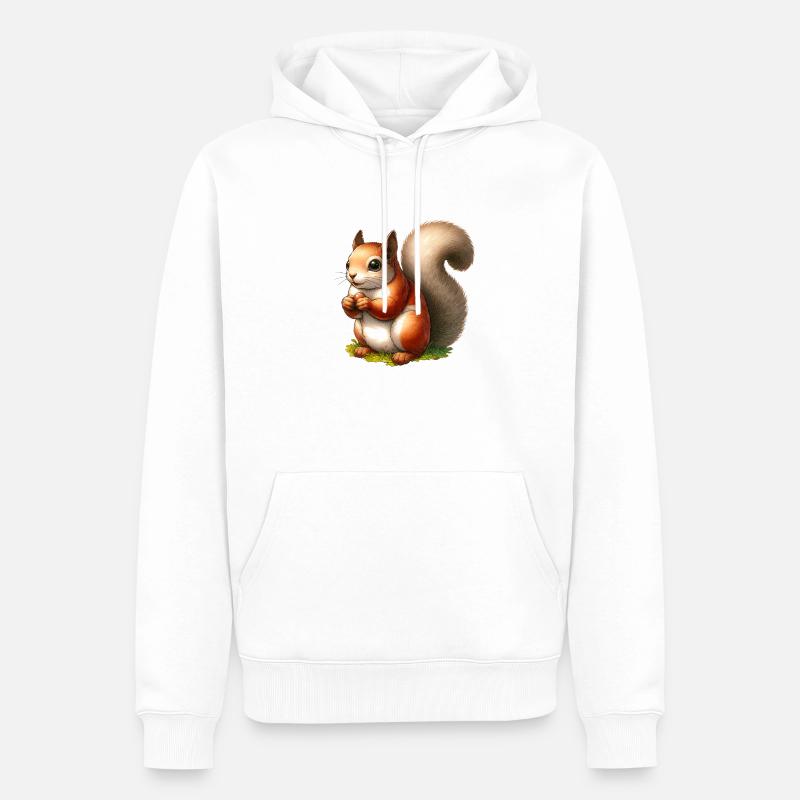 Eichhörnchen - Männer Premium Bio Hoodie - Weiß