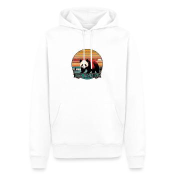 Roter Panda im Vintage-Stil - Männer Premium Bio Hoodie - Weiß - Vorne - Nico (187cm)