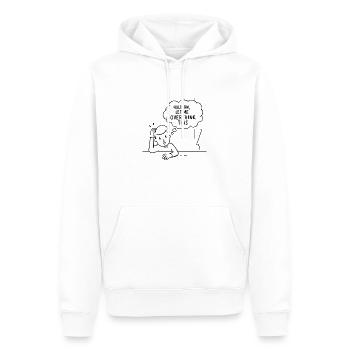 Mode de réflexion excessive activé - Sweat à capuche Premium bio Homme - blanc - Devant - Nico (187cm)