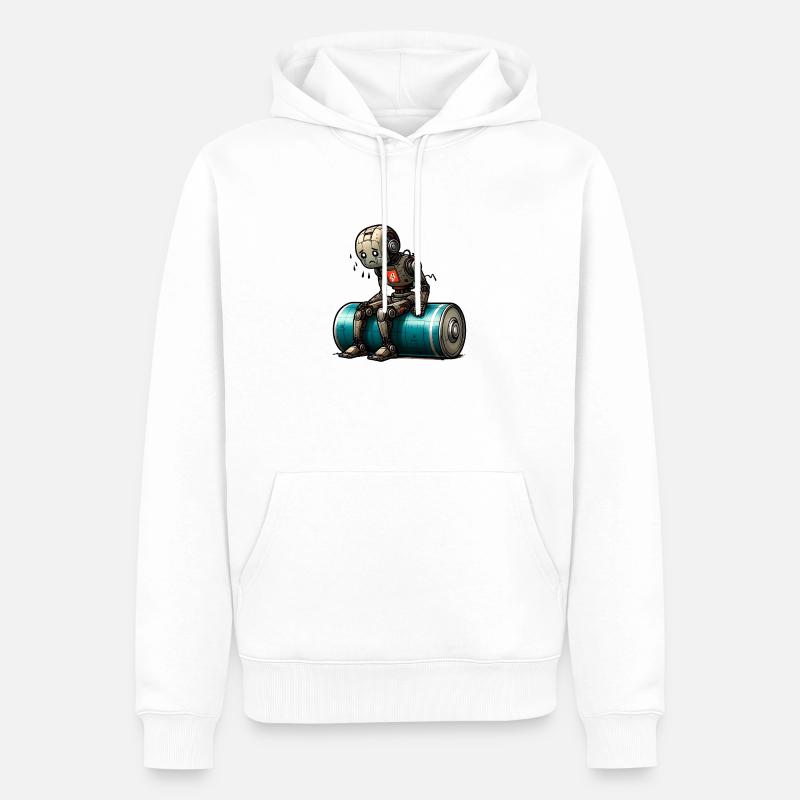 Pile Faible, Système Défaillant, Bot-Problèmes ! - Sweat à capuche Premium bio Homme - blanc