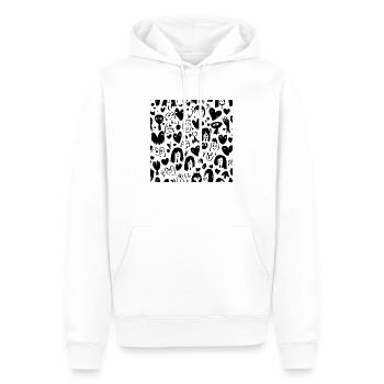 Abstract Faces - Friendship Art - Men’s Premium Organic Hoodie - white - Front - Nico (187cm)