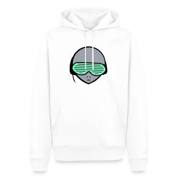 DJ Alien Außerirdischer Kopf Gesicht Party Musik - Männer Premium Bio Hoodie - Weiß - Vorne - Nico (187cm)
