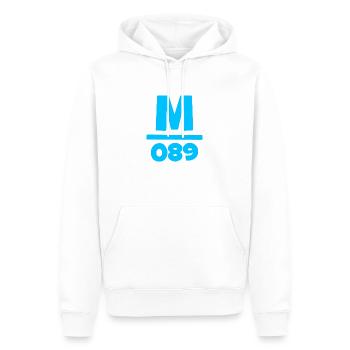 089 München Vorwahl Telefon telefonieren Bayern - Männer Premium Bio Hoodie - Weiß - Vorne - Nico (187cm)