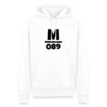089 München Vorwahl Telefon telefonieren Bayern - Männer Premium Bio Hoodie - Weiß - Vorne - Nico (187cm)