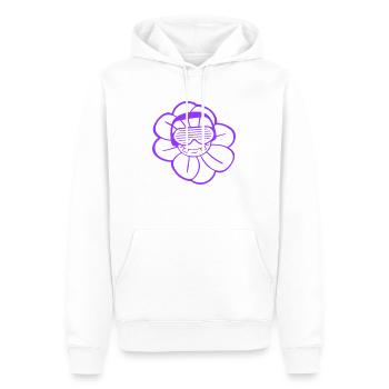 Fête fleur plante fleur fleur visage cool musique club - Sweat à capuche Premium bio Homme - blanc - Devant - Nico (187cm)