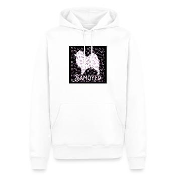 Samoyed with Flowers - Men’s Premium Organic Hoodie - white - Front - Nico (187cm)