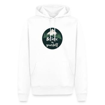 Believe in yourself - Männer Premium Bio Hoodie - Weiß - Vorne - Nico (187cm)