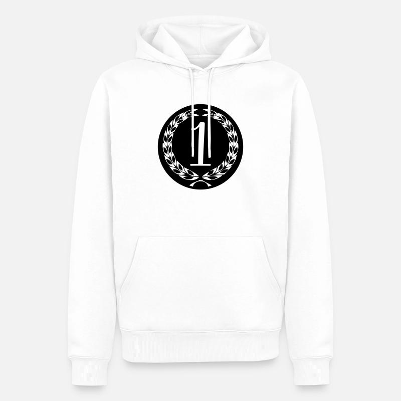 1 couronne - Sweat à capuche Premium bio Homme - blanc