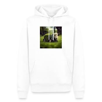 Spielerisches Mähen - Männer Premium Bio Hoodie - Weiß - Vorne - Nico (187cm)