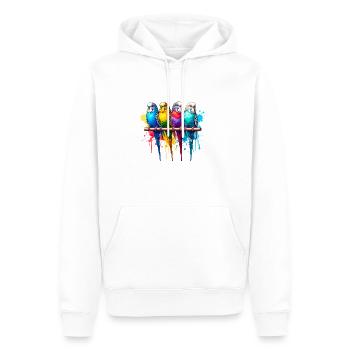Colorful budgies - Men’s Premium Organic Hoodie - white - Front - Nico (187cm)