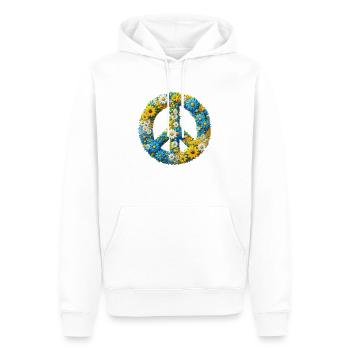 Hippie soul Groovy Summer time peace love Ukraine - Men’s Premium Organic Hoodie - white - Front - Nico (187cm)