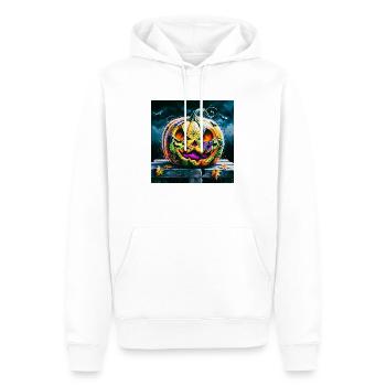 Citrouille d’Halloween - Sweat à capuche Premium bio Homme - blanc - Devant - Nico (187cm)