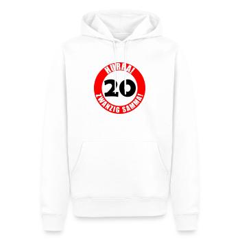 20. Geburtstag Hurra lustiger Spruch - Männer Premium Bio Hoodie - Weiß - Vorne - Nico (187cm)