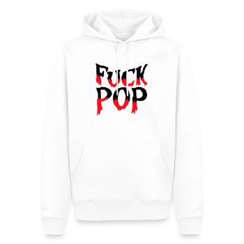Fuck Pop Charts Musique Heavy Metal Hard Rock Amour - Sweat à capuche Premium bio Homme - blanc - Devant - Nico (187cm)