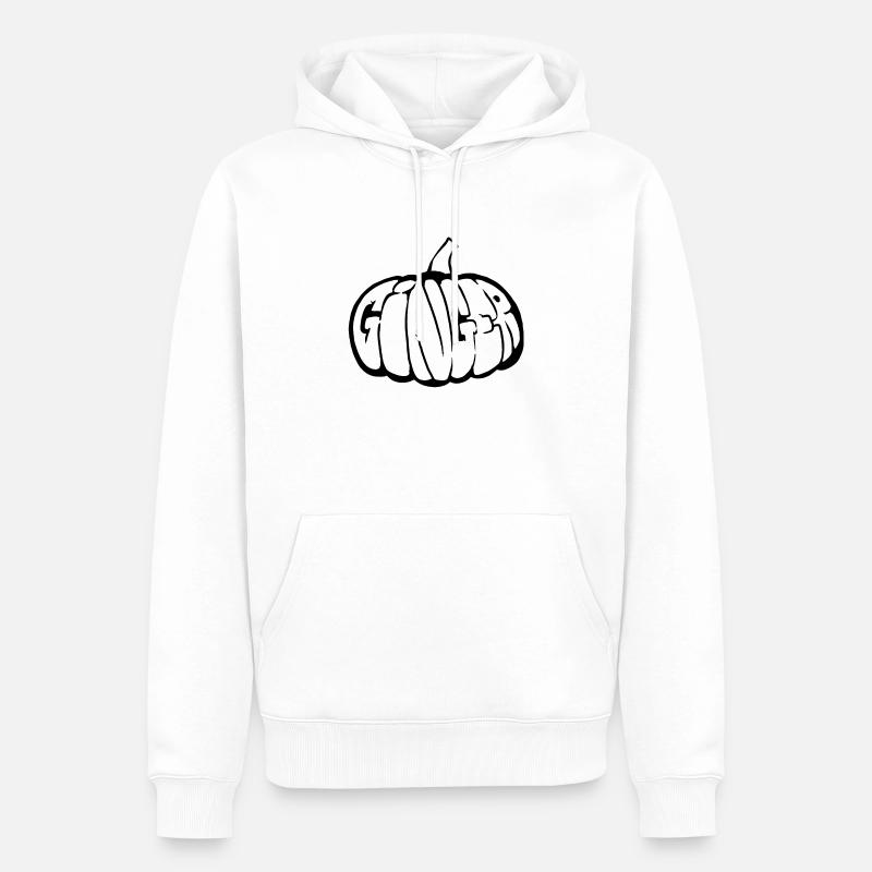 Potiron Gingembre Graff (Stencil) - Sweat à capuche Premium bio Homme - blanc