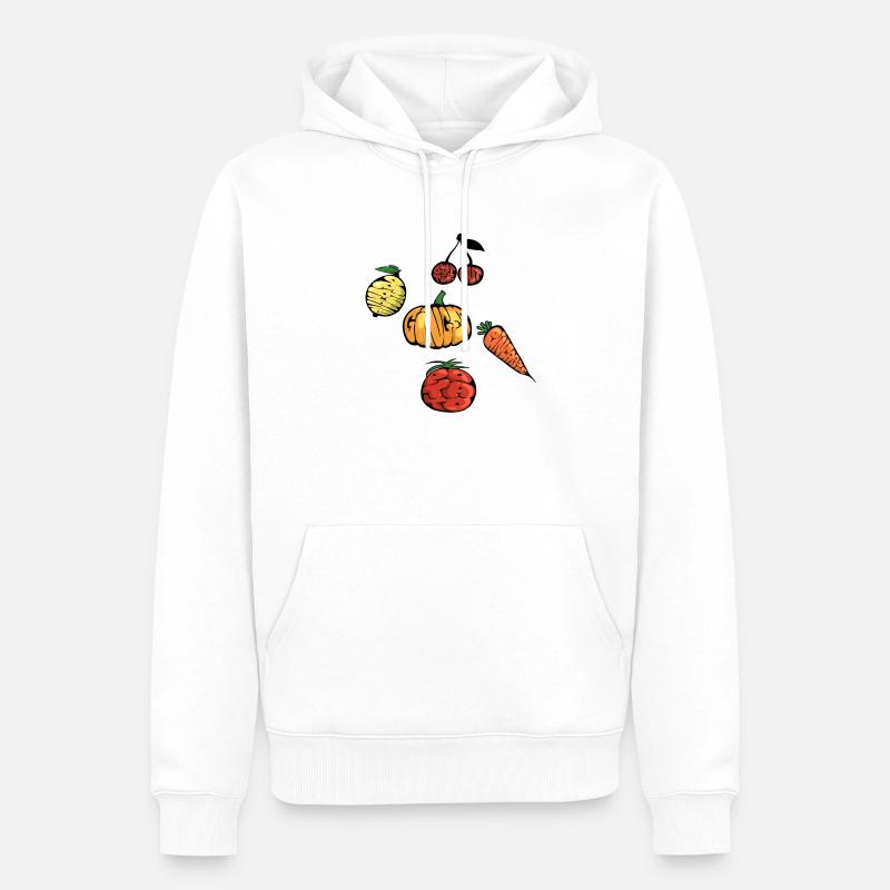 5 Obst und Gemüse - Graff - Männer Premium Bio Hoodie - Weiß