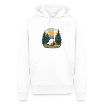 LA VIE EN CAMPING - Sweat à capuche Premium bio Homme - blanc - Devant - Nico (187cm)