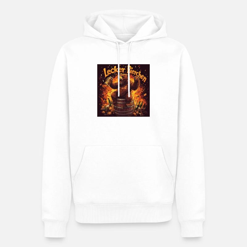 Lecker Bierchen: Bärendurst - Männer Premium Bio Hoodie - Weiß