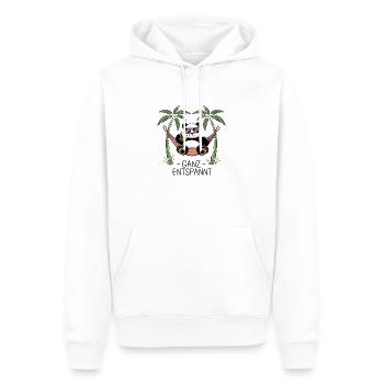 Panda - Complètement détendu - Sweat à capuche Premium bio Homme - blanc - Devant - Nico (187cm)