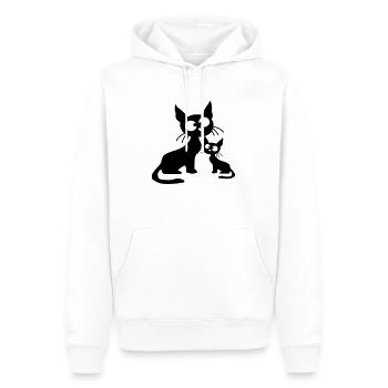 Chat fou Maman Papa Chaton Enfant Chaton Fun - Sweat à capuche Premium bio Homme - blanc - Devant - Nico (187cm)