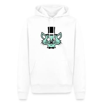 Sir Cat Gentleman Chapeau haut de forme Monocle Rich Gentleman - Sweat à capuche Premium bio Homme - blanc - Devant - Nico (187cm)