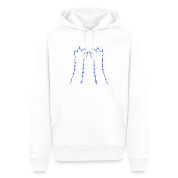 Chats, griffes, pattes, pattes, griffes acérées, grattage - Sweat à capuche Premium bio Homme - blanc - Devant - Nico (187cm)