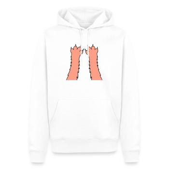 Chats, griffes, pattes, pattes, griffes acérées, grattage - Sweat à capuche Premium bio Homme - blanc - Devant - Nico (187cm)